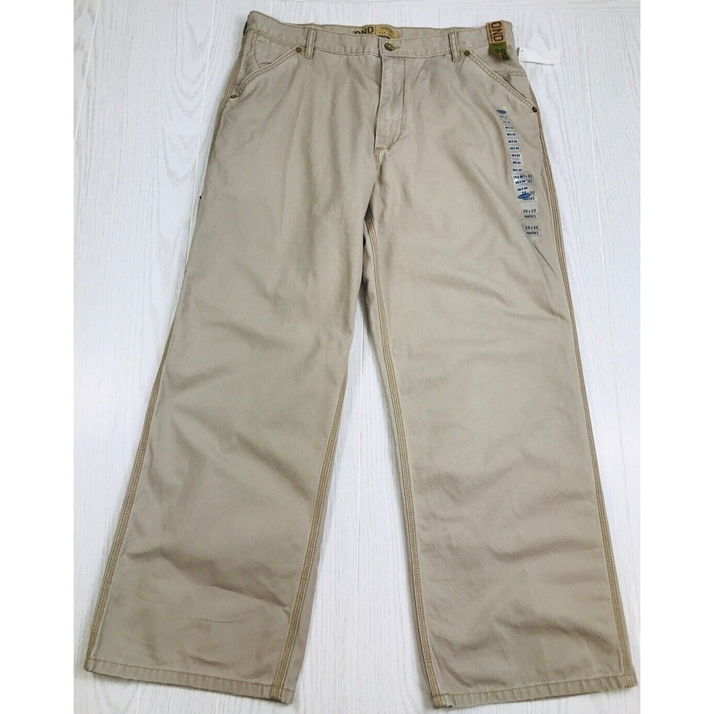 Vintage Old Navy Painters Pants Mens 38x30 Beige Baggy Relaxed Skater Canvas New